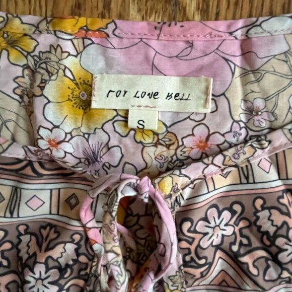 Lin Jia & Shop Long Sleeve Maxi Boho Floral Prairie Dress Women's Size Small - Picture 4 of 10